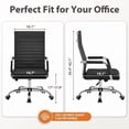thumbnail image 6 of Vyrox Modern Office Chair, Mid-Back Faux Leather Swivel Reception & Conference Chair， Ergonomic Swivel Chair with Arms, Black, 6 of 7