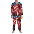 thumbnail image 3 of Balery Eagle Head With American Flag Pattern Pajama Sets for Men Long Sleeve 2 Piece Sleepwear Loungewear Sets Soft PJ's with Pockets Long Sleeve Comfy Pj Sets-Medium, 3 of 7
