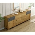 thumbnail image 2 of WAMPAT Sideboards Buffet Cabinet, 3-in-1 Wood Wide Credenza Storage Cabinet with Doors and Drawers, Modern Kitchen Coffee Bar Table with Storage Shelves for Living Room Dining Room, Oak Brown, 2 of 9