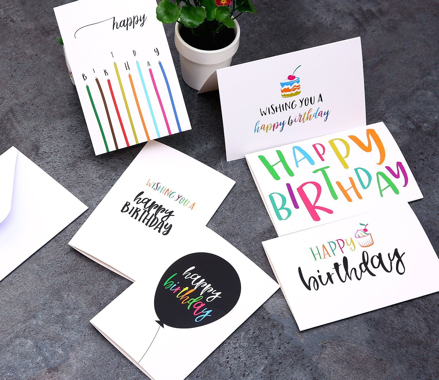 Ohuhu Happy Birthday Gift Cards, 48 Assorted Folded Kids Birthday