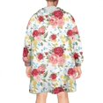 thumbnail image 2 of Wearable Oversized Blanket,Pioneer Flower Floral Print Pattern Wearable Blanket Hoodie for Adults,Cozy Hooded Blankets with Super Pockets,Super Warm Fuzzy Pullover for Women & Men, 2 of 6