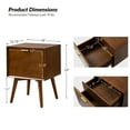 thumbnail image 7 of Modern End Table Charging Station Hidden 2 Drawers Wooden Table Set of 2 Living Room, Walnut, 7 of 7