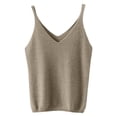 thumbnail image 3 of Lumtrix Sweater Vest for Women V Neck Knit Lightweight Camisole Sleeveless Stretchy Fitted Tank Top Camel L, 3 of 4