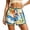 Navy, variant on Women's Boho Floral Print Shorts Drawstring High Waisted Wide Leg Beach Vacation Outfits