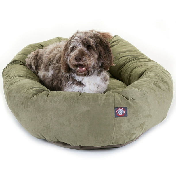 Majestic Pet Suede Bagel Dog Bed Machine Washable Sage Extra Large 52
