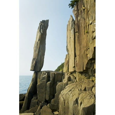 Balancing rock basalt rock cliffs Bay of Fundy Long Island Nova Scotia Canada Poster Print by Dave Reede  Design (The Rock Best Pics)