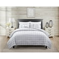 thumbnail image 2 of VCNY Home Farmhouse 5-Piece White/Grey Striped Reversible Comforter Set, Full/Queen, 2 of 9