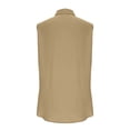 thumbnail image 4 of Women’s Summer Sleeveless Button Down Shirt Office Collared Blouses with Pleated Front Casual Basic Tank Tops Sleeveless Button Down Blouse with Collar Khaki XL, 4 of 8