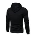 thumbnail image 4 of Siilsaa Mens Slim Fit Basic Pullover Hoodies Sweatshirt Lightweight Long Sleeve with Kanga Pocket Black,2XL, 4 of 4