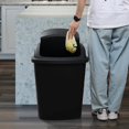 thumbnail image 4 of 18 Gallon Trash Can, Commercial Plastic Wastebasket, Black Garbage Can Container Bins for Bedroom/Bathroom/Office, 26.7 Inch Tall (Set of 4), 4 of 7