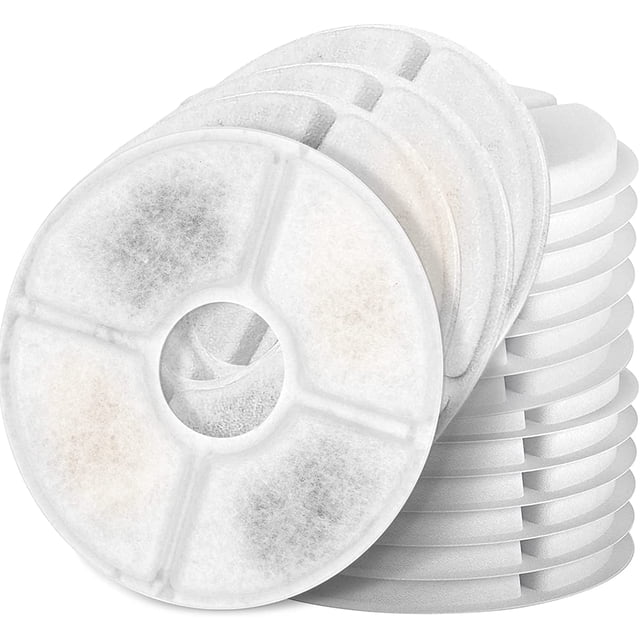Kingswick Cat Water Fountain Filter Round, 10 Filters Pack, Compatible with Most Cat Fountain and Pet Water Fountain, Activated Carbon Filter