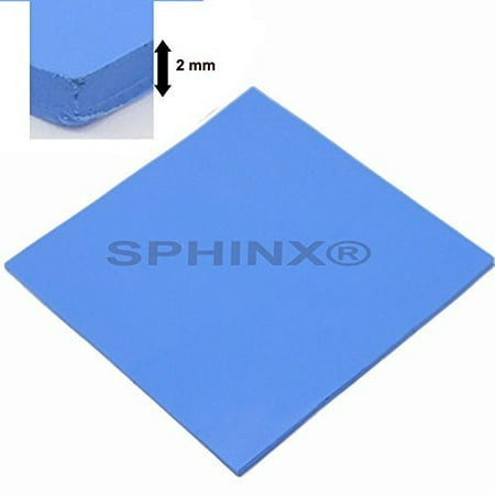 SPHINX blue 100x100x2 mm GPU CPU PS3 PS2 XBOX Heatsink Cooling Thermal Conductive Silicone Pad. Works for TV boards and any proper