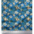 thumbnail image 1 of Soimoi Moss Georgette Fabric Monstera Leaf & Floral Print Fabric by The Yard 42 Inch Wide, 1 of 5