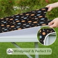 thumbnail image 6 of Black Sun Moon Star Pattern Square Fitted Tablecloth with Elastic Edge,Square Table Cover,Washable Elastic Table Cover for Home Kitchen Party Decor 34"x34", 6 of 6