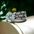 thumbnail image 4 of EOEMY Elegant 925 Silver Filled Wedding Ring Women Oval Cut Cz Zircon Ring Sz 6-10-10, 4 of 4