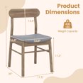 thumbnail image 3 of Costway 2 PCS Dining Chair Fabric Upholstered Kitchen Armless Chairs with Rubber Wood Frame, 3 of 9