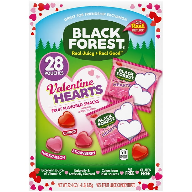 Black Forest Valentine Hearts Fruit Snacks 24 Pouches, 19.2oz