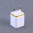 thumbnail image 2 of EeaseMX Cargador USB dual de 2,1 A para el hogar, viajes, adaptador de corriente USB rápido, enchufe para smartphone con enchufe europeo (borde dorado), 2 of 6