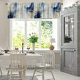 thumbnail image 4 of 2 Pack Valances Window Treatments, Blue Golden Marble Grey Abstract Blackout Drapes Adjustable Curtain for Windows Living Room Kitchen Over Sink, 18x52 Inch Rod Pocket Valances, 4 of 6