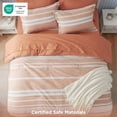 thumbnail image 5 of U by Bedsure Queen Comforter Set Burnt Orange, 7 Pieces Reversible Bed in a Bag, Striped Bedding Set, All-Season, 5 of 11
