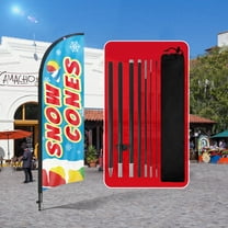 QSUM now Cones Feather Flag with Flag Pole Kit and Ground Spike, 8.2FT now Cones Windless Flag Banner Sign Business for Outdoor Advertising Sign Decoration Display