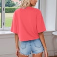 thumbnail image 4 of Womens Short Sleeve T-Shirts Summer Tops Casual Round Neck Solid Short Basic Tees Casual Shirts for Women, 4 of 7