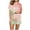 Pink, variant on Tnhcen Women's 2 Piece Print Pajamas Set Button Short Sleeve Top Shorts Sleepwear Home Clothes Set S-2XL