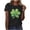Black-KL-home supplies, variant on LEFTHIGH Home Ladies St. Patricks Day Printed Round Neck Short Sleeve Shirt Casual Top for Women Daily Fashion Apartment Essentials