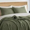 thumbnail image 4 of EVERGRACE Cotton Coverlet Set Full Queen Size 3 Pieces, Lightweight Soft Ribbed Matelassé Bedspread Quilt Set, Cozy Oversized Quilted Bedding Set with 2 Pillow Shams for All Seasons, Olive Green, 4 of 8