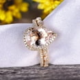 thumbnail image 4 of 2Pcs Milgrain Pear Shape 1.75 Carat Wedding Ring Set Morganite Engagement Ring Diamond Matching Band 10k Yellow Gold Anniversary Gift, 4 of 6