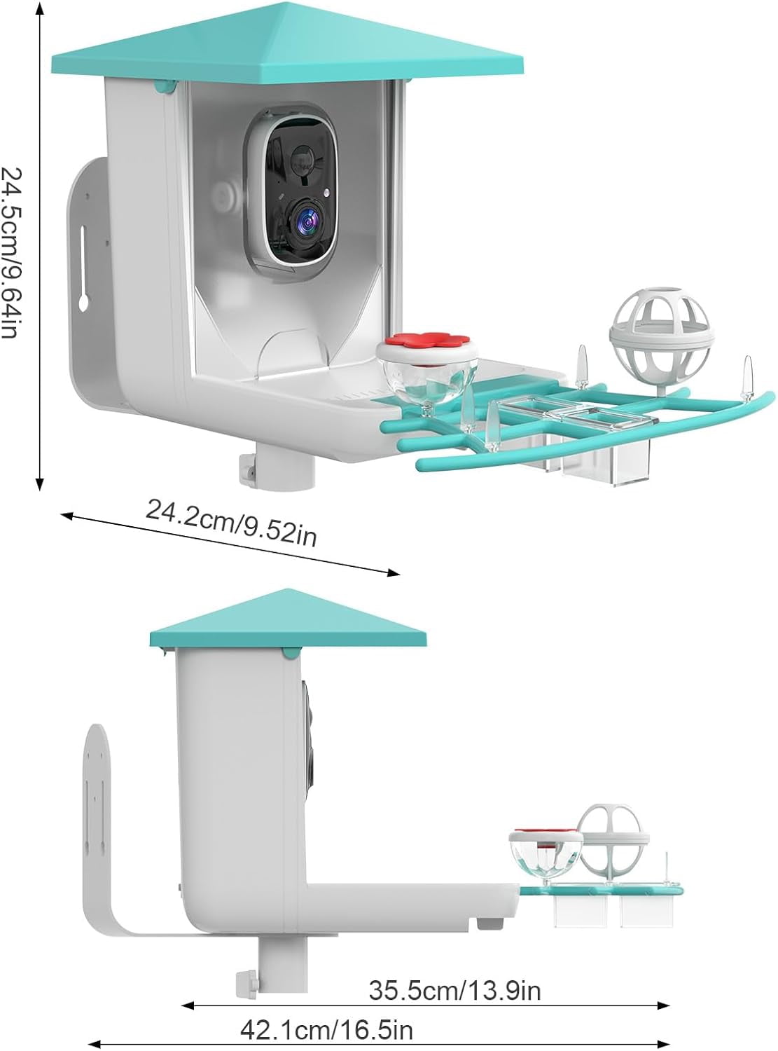 isYoung Bird Feeder with Camera, Smart Bird Camera with Solar Panel, AI Identify 16000+ Species, Automatic reminder recording, Ideal Gift