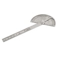 thumbnail image 2 of Metal Round Head 180 Degree Rotary Protractor Angle Ruler 195mm Long Silver Tone, 2 of 4