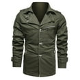thumbnail image 6 of Fgnfyis Mens Jackets Casual Lapel Mid Length Pure Jacket Coats for Men Green M, 6 of 8