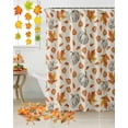 thumbnail image 3 of Fall Thanksgiving Pumpkins Maple Leaves Retro Linen Shower Curtain Set ，Waterproof Fabric Shower Curtains Shower Curtains for Bathroom,Bathroom Decor 36"x72", 3 of 7