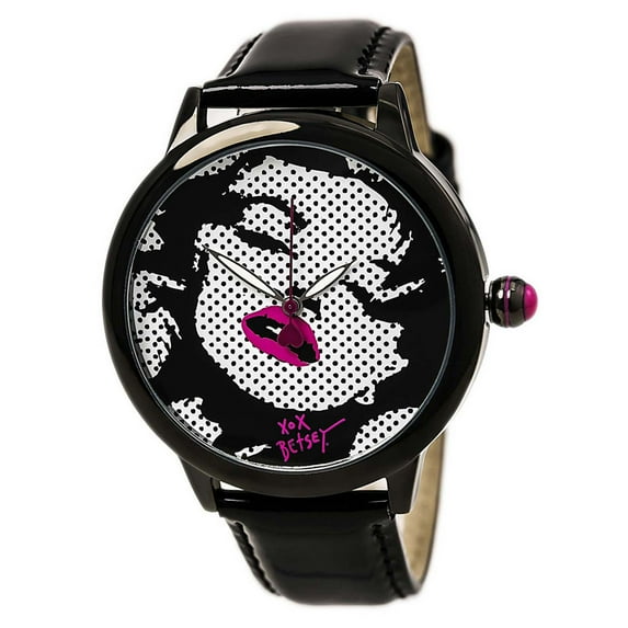 BJ00357-15 Women's Marilyn Monroe Graphic Black & White Dial Black Strap Watch