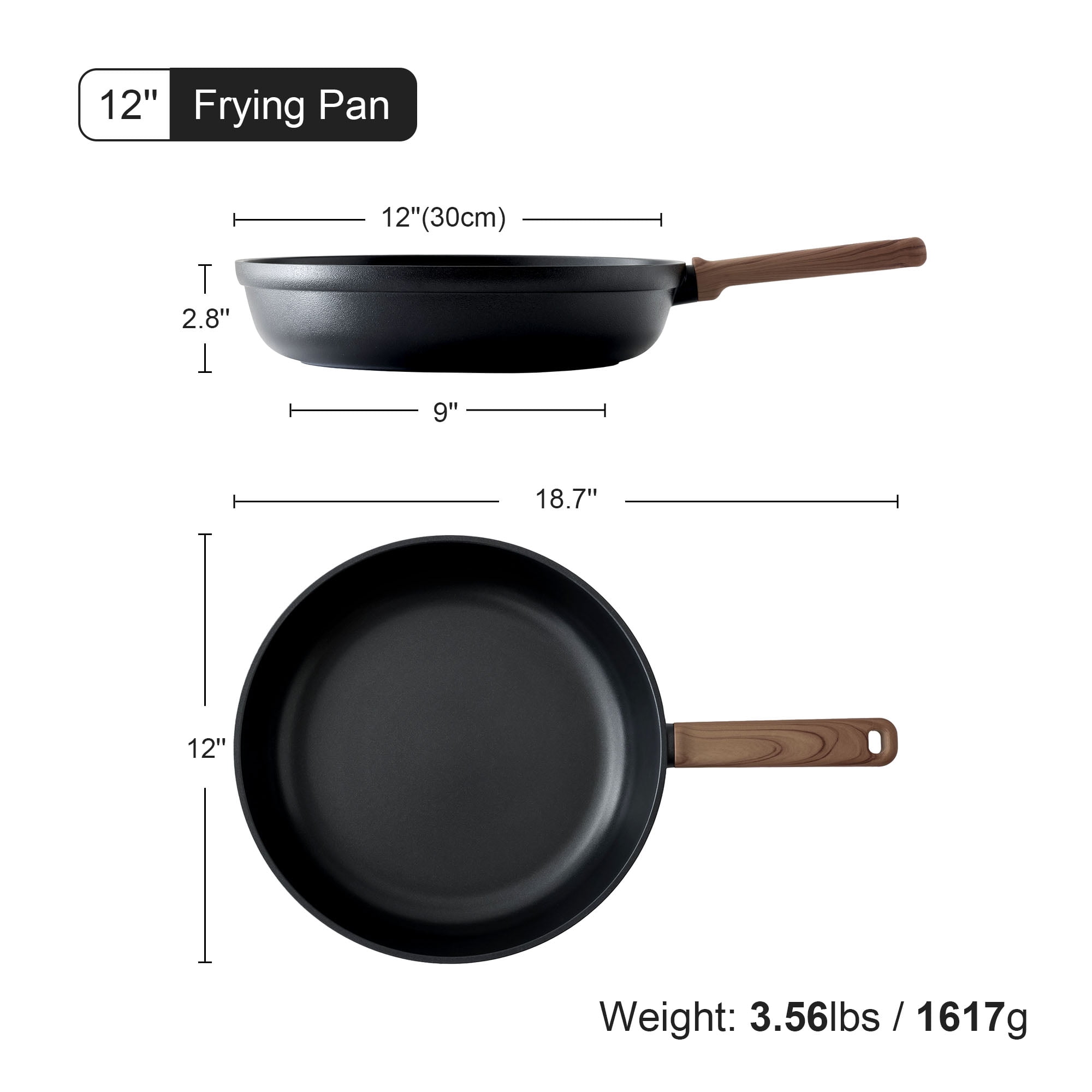 SENSARTE 12 Inch Nonstick Frying Pan Skillet with Lid