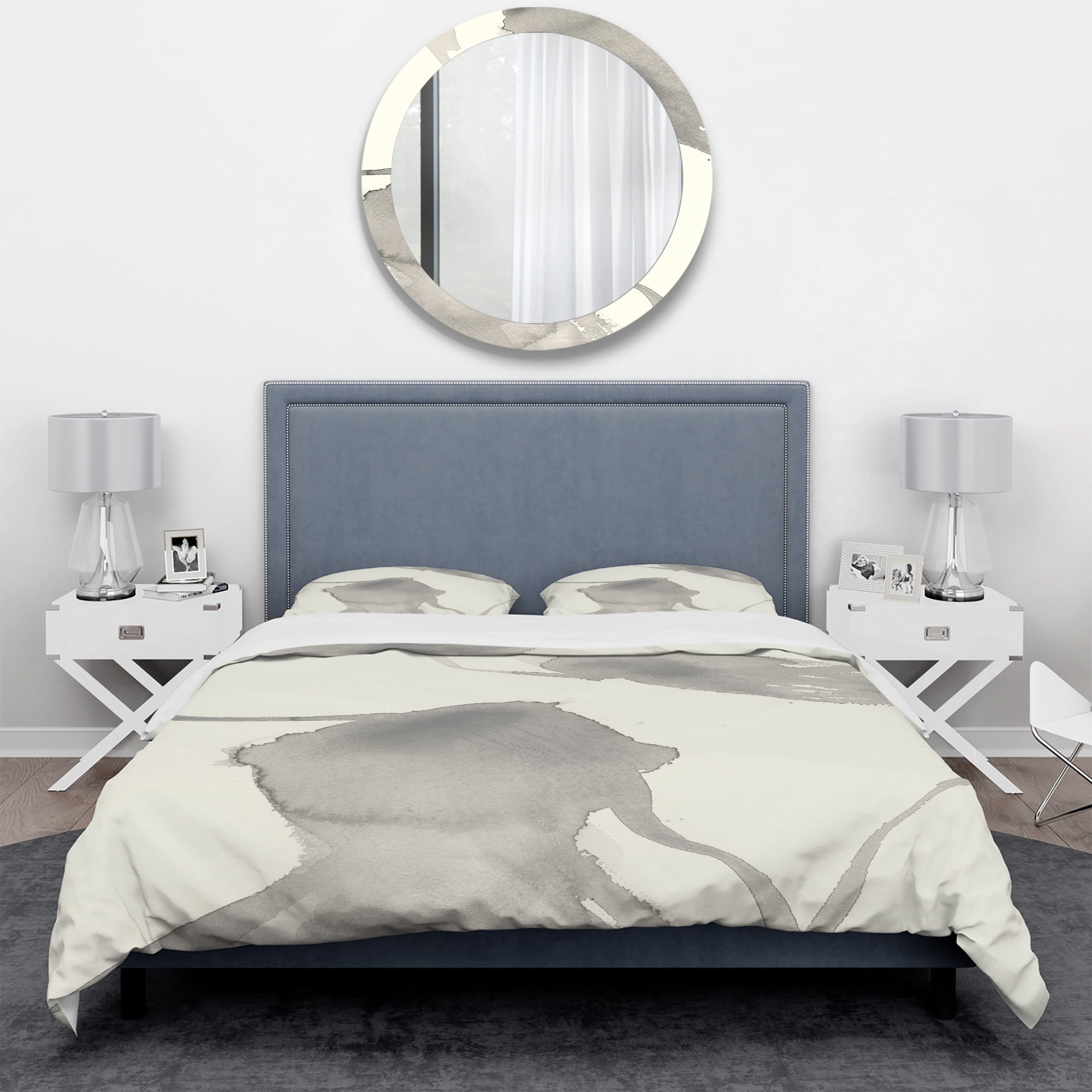 Designart 'minimal geometric Zen IV' Geometric Duvet Cover Set