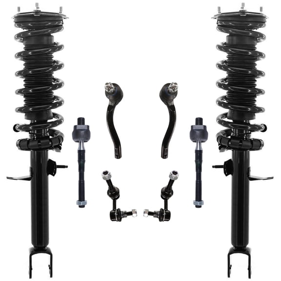Detroit Axle - 8pc RWD Front Struts Kit for 2006 2007 INFINITI M35, 2 Struts with Coil Spring 2 Sway Bar Links 4 Outer Inner Tie Rod Ends Replacement Suspension Kit