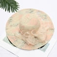 thumbnail image 2 of ZRBYWB Spring Summer Mesh Sunshade Hat Flower Temperament Wedding Dress Hat Sun Dome Large Brim Hat Fashion Hat For Women, 2 of 3