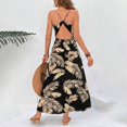 thumbnail image 3 of Aellinatey Women's long dress, Bohemian chiffon floral print V-neck long dress, 3 of 11