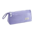 thumbnail image 3 of SSZMDLB under $5 4Pcs Corduroy Pencil Case, Corduroy Pencil Case, Double Layer Pen Pouch, Large Capacity Stationery Bag for School Office, Simple Plain Color Pen Holder, 3 of 7
