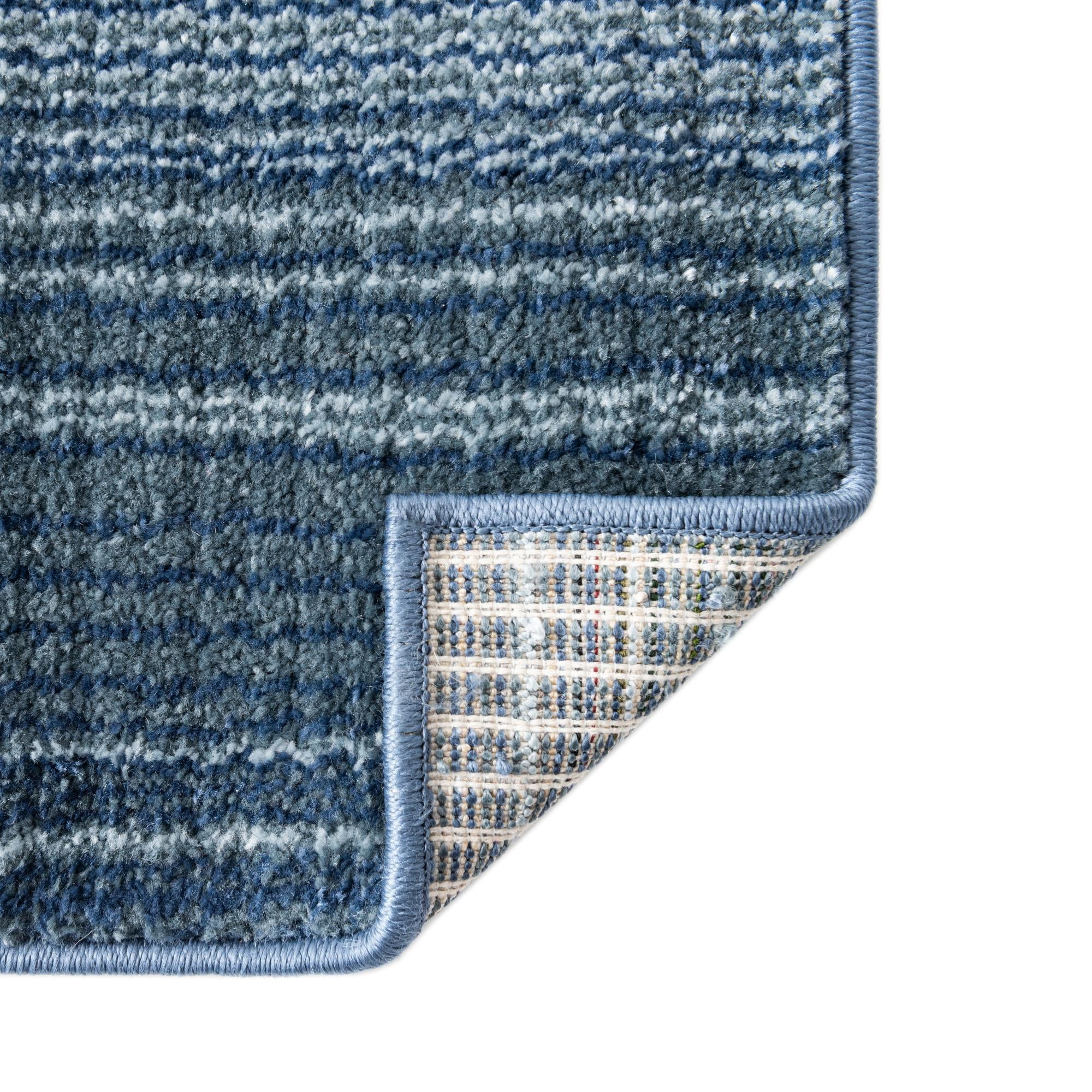 Rugs.com Gemstone Collection Rug – 2' 6 x 12' Runner Blue Medium Rug Perfect For Living Rooms, Large Dining Rooms, Open Floorplans