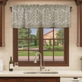 thumbnail image 6 of 2 Pack Japanese Valances for Windows Bedroom Living Room Window Treatments, Grey Simple Traditional Flowers Leaves Pattern Rod Pocket Valance Drapes Short Kitchen Curtains Over Sink 60"x18", 6 of 8