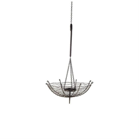 Mercana Furniture Rihanna I Small Black Metal Umbrella Candle Holder Lantern