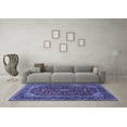 thumbnail image 3 of Ahgly Company Machine Washable Indoor Square Medallion Blue Traditional Area Rugs, 7' Square, 3 of 4