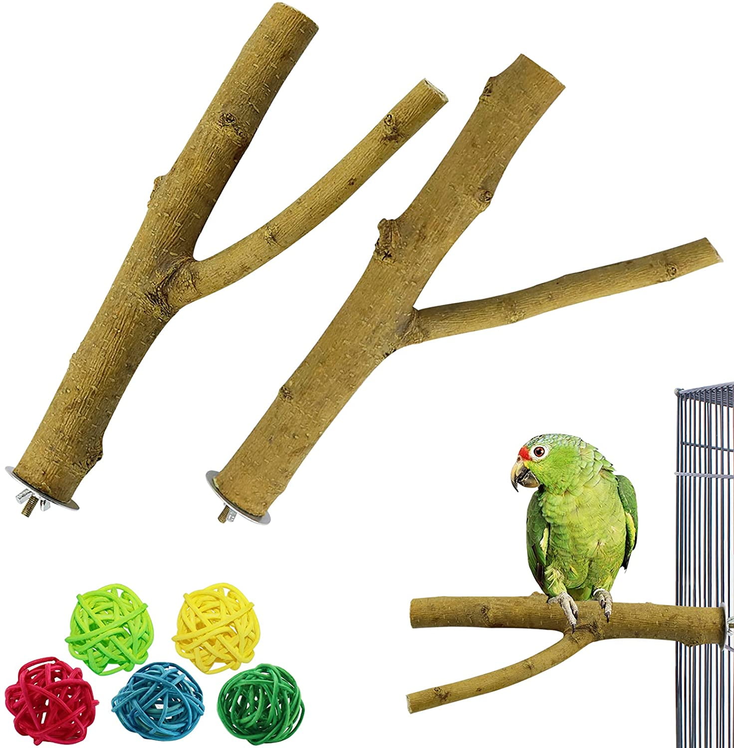 Select Size 18" NU Perch for Parrot Cage Comfortable NU Perch for Parrots 