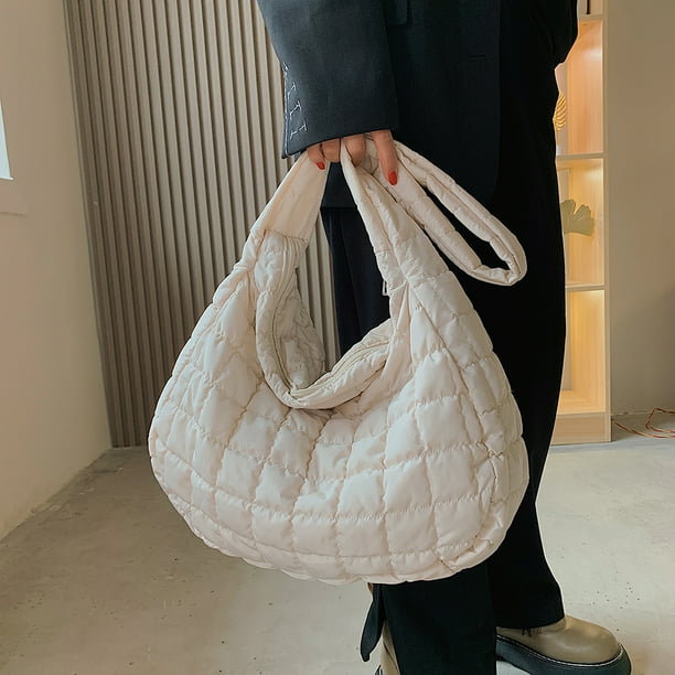 YUANHUILI Retro Checkered Shoulder Bag Women Nylon Pure