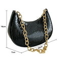 thumbnail image 2 of Bolso de un solo hombro, bolso de mano clásico retro, bolso de mano de un solo hombro con cremallera adecuado para damas, negro, 2 of 5