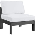 thumbnail image 2 of Meridian Furniture Nizuc White Outdoor Patio Armless Chair, 2 of 8