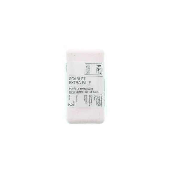 R&F Handmade Paints Encaustic Paint Cake, 40ml, Scarlet Extra Pale